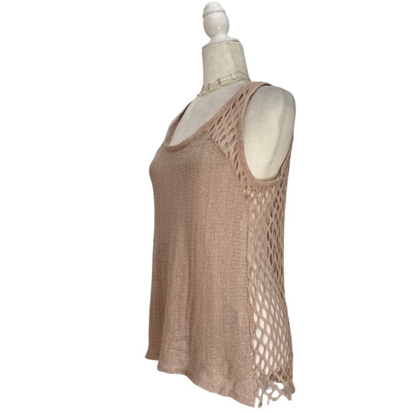 Generation Love New York Fishnet back Nude Shimmer Tank - Picture 3 of 7